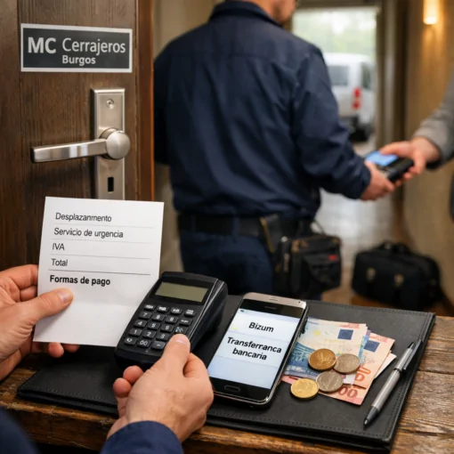 Cerrajero en Burgos muestra factura, terminal y Bizum: Contratar un cerrajero en Burgos que opciones de pago ofrecen