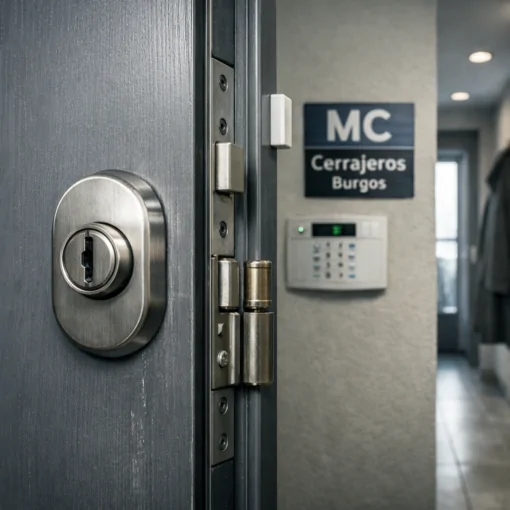 Puerta reforzada y sistema de seguridad en un pasillo residencial de Burgos: Cuales son las opciones mas efectivas para mejorar la seguridad del hogar en Burgos