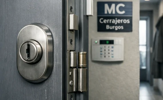 Puerta reforzada y sistema de seguridad en un pasillo residencial de Burgos: Cuales son las opciones mas efectivas para mejorar la seguridad del hogar en Burgos