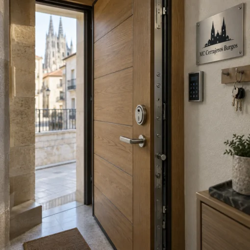 Puerta blindada en Burgos con cerradura de alta seguridad, teclado y marco reforzado: Que tipos de cerraduras de alta seguridad recomiendan en Burgos