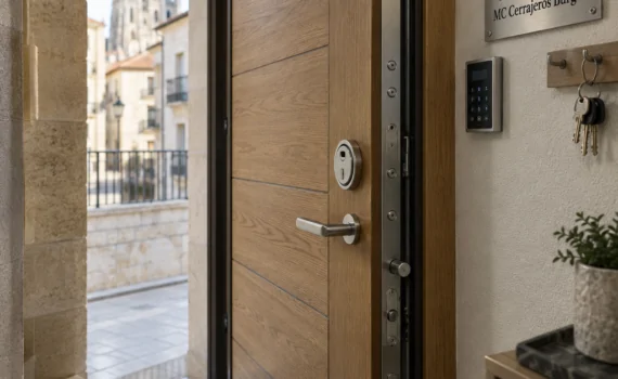 Puerta blindada en Burgos con cerradura de alta seguridad, teclado y marco reforzado: Que tipos de cerraduras de alta seguridad recomiendan en Burgos